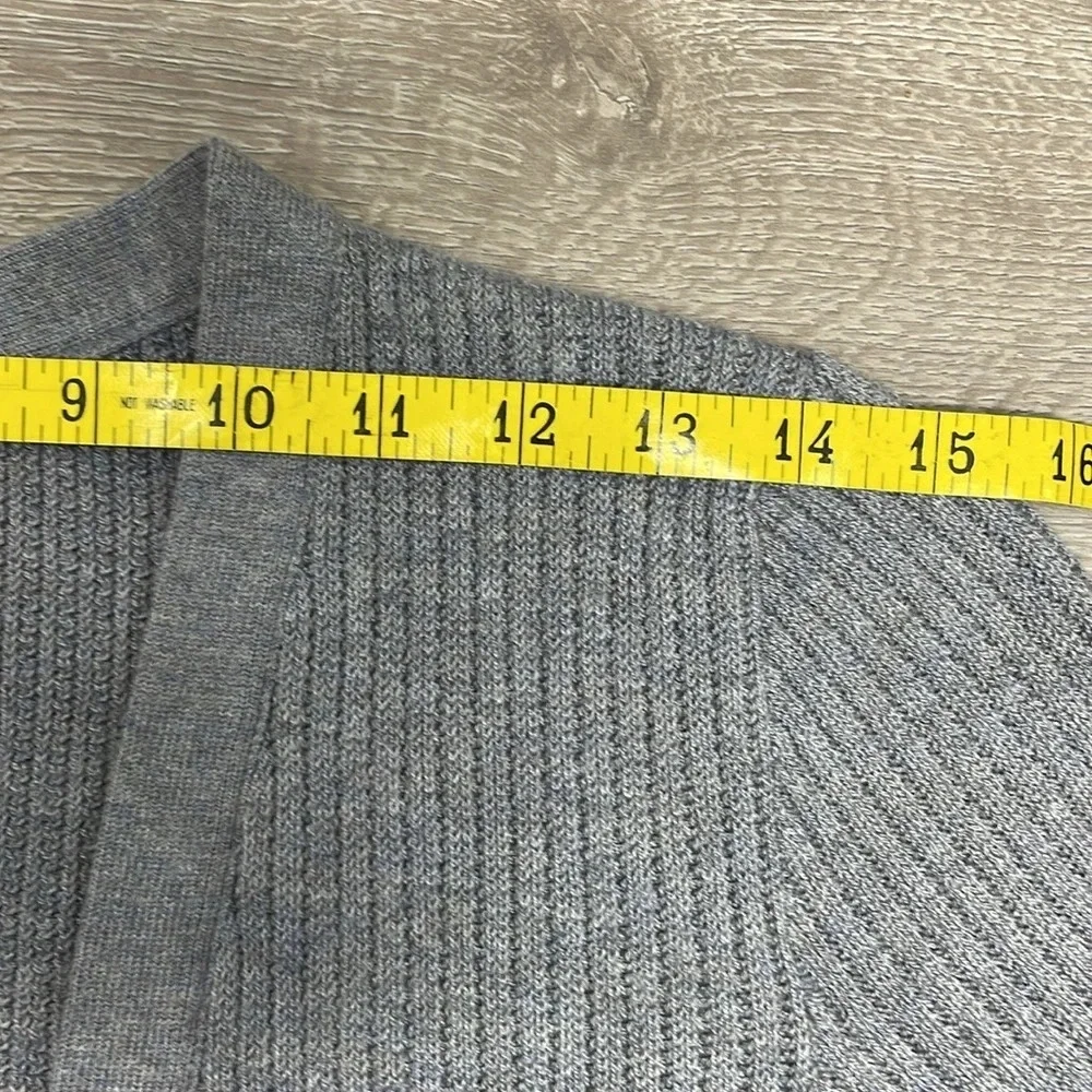 Athleta Long Sweater Duster Cardigan Merino Wool Blend Blue Gray S
